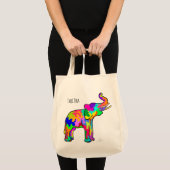 Kleurrijke olifant met de hand gekleurde moderne k tote bag (Voorkant (product))