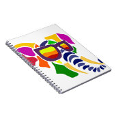 Kleurrijke olifant met zonnebril Abstract Notitieboek (Rechterzijde)