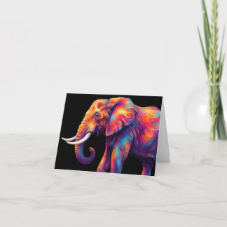Kleurrijke Olifant Portret Wenskaart Kaart