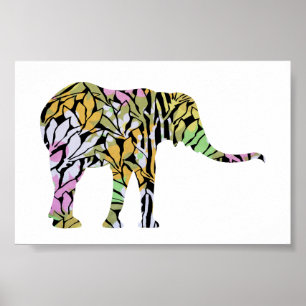 Kleurrijke Olifant Poster