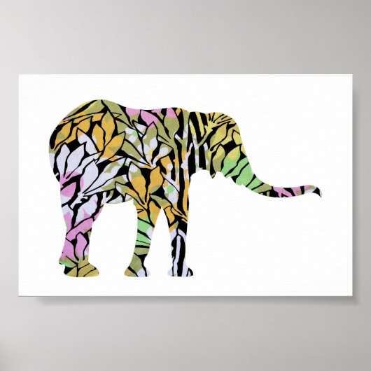 Kleurrijke Olifant Poster (Voorkant)