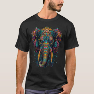 Kleurrijke Olifant Psychedelic Trippy Hippie Manne T-shirt