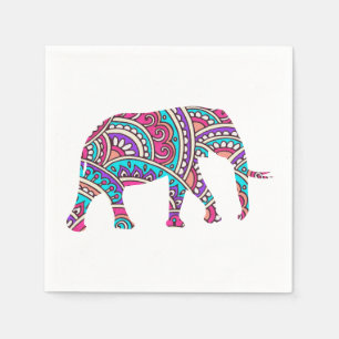 Kleurrijke olifant servet