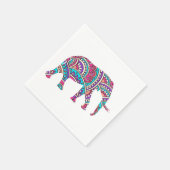 Kleurrijke olifant servet (Hoek)