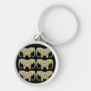 kleurrijke olifant sleutelhanger
