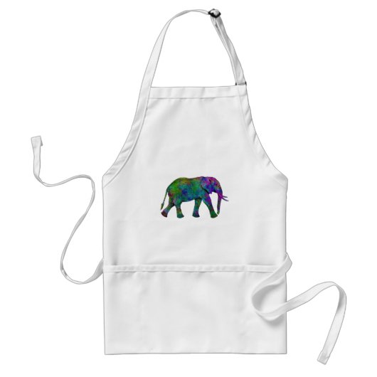kleurrijke olifant standaard schort (Voorkant)