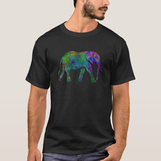kleurrijke olifant t-shirt (Voorkant)