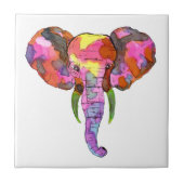 kleurrijke olifant tegeltje (Voorkant)
