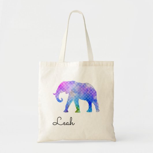 kleurrijke olifant tote bag (Voorkant)