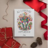 Kleurrijke Olifant Verjaardag Kaart voor een Vroli