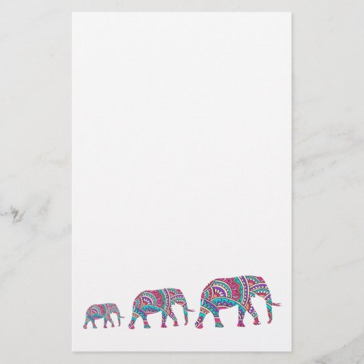 Kleurrijke olifanten flyer (Voorkant)