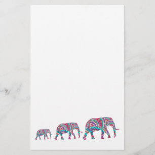Kleurrijke olifanten flyer