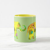 Kleurrijke Olifanten Koffie Mok (Midden)