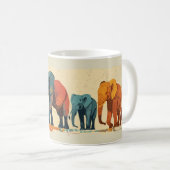 Kleurrijke olifanten  koffiemok (Voorkant rechts)