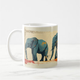 Kleurrijke olifanten  koffiemok