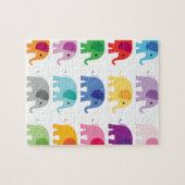 Kleurrijke olifanten legpuzzel (Horizontaal)