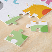 Kleurrijke olifanten legpuzzel (Zijkant)
