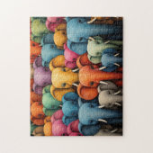 kleurrijke olifanten legpuzzel (Verticaal)