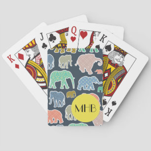 Kleurrijke Olifanten, Olifantenpatroon, Initiaal Speelkaarten