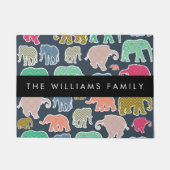 Kleurrijke olifanten, Olifantspatroon, Jouw naam Deurmat (Voorkant)