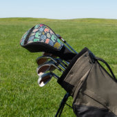 Kleurrijke olifanten, Olifantspatroon, Jouw naam Golfheadcover (Insitu)
