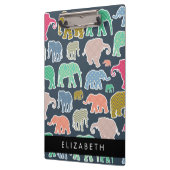 Kleurrijke olifanten, Olifantspatroon, Jouw naam Klembord (Links)