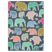 Kleurrijke olifanten, Olifantspatroon, Jouw naam Klembord (Achterkant)