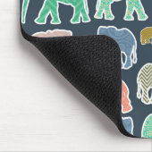 Kleurrijke olifanten, Olifantspatroon, Jouw naam Muismat (Hoek)