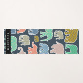 Kleurrijke olifanten, Olifantspatroon, Jouw naam Yogamat (Voorkant (horizontaal))