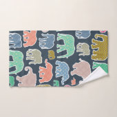 kleurrijke olifanten, patroon van olifanten, zigza bad handdoek (Handdoek)
