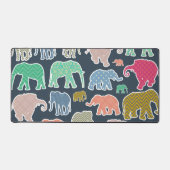 kleurrijke olifanten, patroon van olifanten, zigza bureaumat (Voorkant)