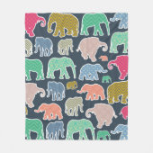 kleurrijke olifanten, patroon van olifanten, zigza fleece deken (Voorkant)