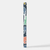 kleurrijke olifanten, patroon van olifanten, zigza iPhone hoesje (Rechterkant)