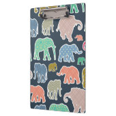 kleurrijke olifanten, patroon van olifanten, zigza klembord (Links)