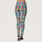 kleurrijke olifanten, patroon van olifanten, zigza leggings (Achterkant)