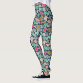 kleurrijke olifanten, patroon van olifanten, zigza leggings (Links)