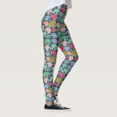 kleurrijke olifanten, patroon van olifanten, zigza leggings (Rechts)