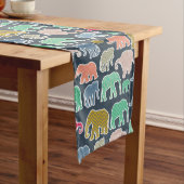 kleurrijke olifanten, patroon van olifanten, zigza medium tafelloper (Voorbeeld)