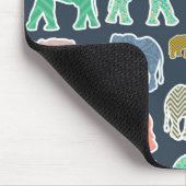 kleurrijke olifanten, patroon van olifanten, zigza muismat (Hoek)