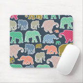kleurrijke olifanten, patroon van olifanten, zigza muismat (Met muis)