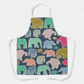 kleurrijke olifanten, patroon van olifanten, zigza schort (Voorkant)