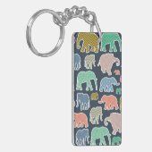 kleurrijke olifanten, patroon van olifanten, zigza sleutelhanger (Voorkant Links)