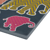 kleurrijke olifanten, patroon van olifanten, zigza snijplank (Hoek)