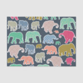 kleurrijke olifanten, patroon van olifanten, zigza tissuepapier (Voorkant)