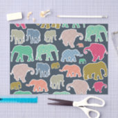 kleurrijke olifanten, patroon van olifanten, zigza tissuepapier (Craft)