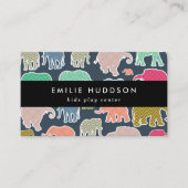 Kleurrijke olifanten, Play Center, Activity Center Visitekaartje (Voorkant)