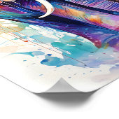 Kleurrijke olifanten Waterverf schilderij Poster (Hoek)