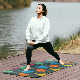 kleurrijke olifanten yogamat