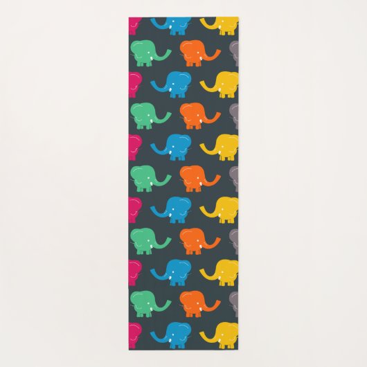 kleurrijke olifanten yogamat (Achterkant)