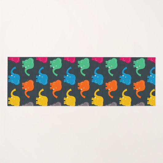 kleurrijke olifanten yogamat (Voorkant (horizontaal))